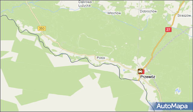 mapa Potok gmina Przewóz, Potok gmina Przewóz na mapie Targeo