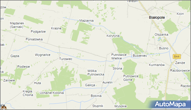 mapa Putnowice-Kolonia, Putnowice-Kolonia na mapie Targeo