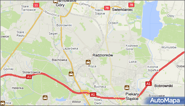 mapa Radzionków, Radzionków na mapie Targeo