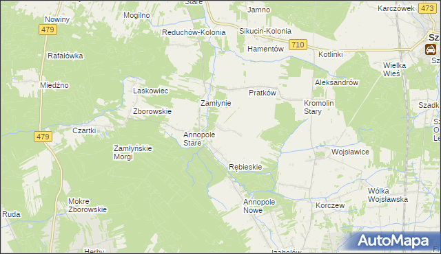 mapa Rębieskie-Kolonia, Rębieskie-Kolonia na mapie Targeo