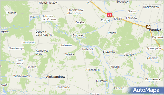 mapa Rożenek, Rożenek na mapie Targeo