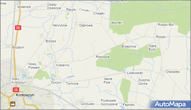 mapa Różopole, Różopole na mapie Targeo