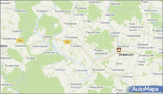 mapa Ruda Strawczyńska, Ruda Strawczyńska na mapie Targeo