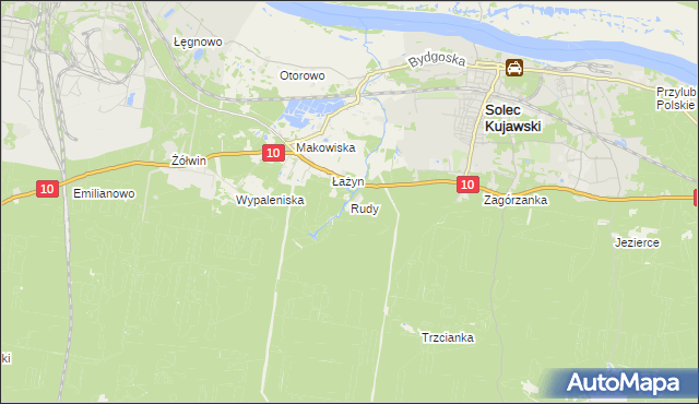 mapa Rudy gmina Solec Kujawski, Rudy gmina Solec Kujawski na mapie Targeo