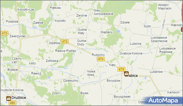 mapa Rusociny, Rusociny na mapie Targeo