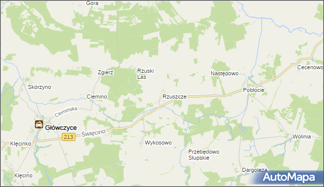 mapa Rzuszcze, Rzuszcze na mapie Targeo