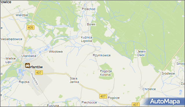 mapa Rzymkowice, Rzymkowice na mapie Targeo