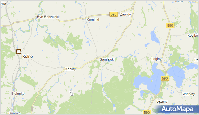mapa Samławki, Samławki na mapie Targeo