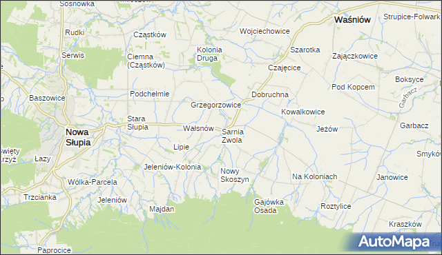 mapa Sarnia Zwola, Sarnia Zwola na mapie Targeo