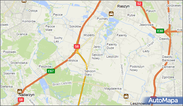 mapa Sękocin Nowy, Sękocin Nowy na mapie Targeo