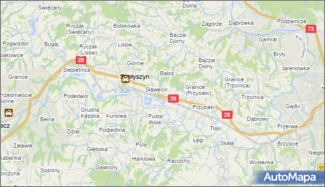 mapa Siedliska Sławęcińskie, Siedliska Sławęcińskie na mapie Targeo