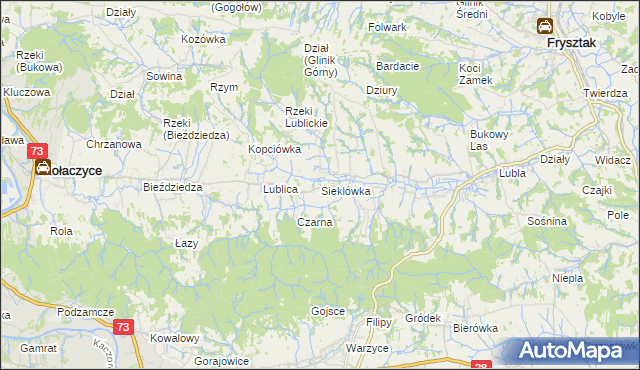 mapa Sieklówka, Sieklówka na mapie Targeo