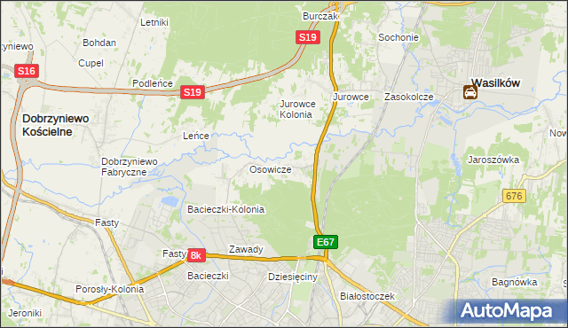 mapa Sielachowskie, Sielachowskie na mapie Targeo