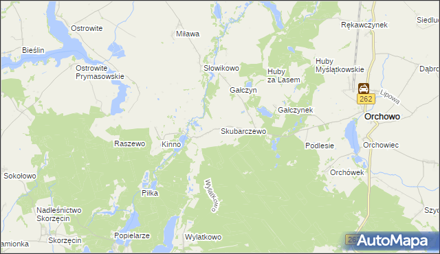 mapa Skubarczewo, Skubarczewo na mapie Targeo