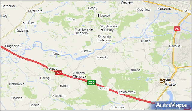 mapa Sławsk, Sławsk na mapie Targeo