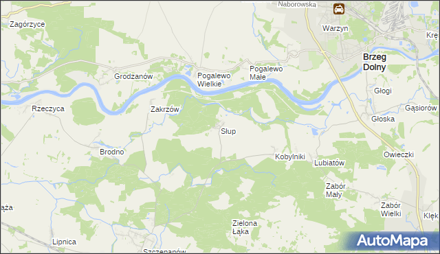 mapa Słup gmina Środa Śląska, Słup gmina Środa Śląska na mapie Targeo