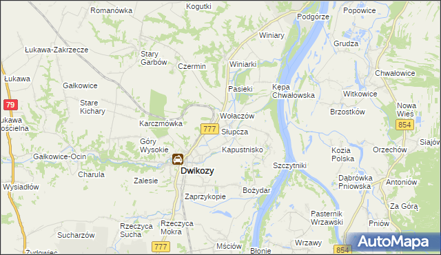 mapa Słupcza, Słupcza na mapie Targeo