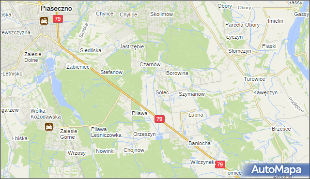 mapa Solec gmina Góra Kalwaria, Solec gmina Góra Kalwaria na mapie Targeo