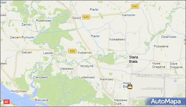 mapa Srebrna gmina Stara Biała, Srebrna gmina Stara Biała na mapie Targeo