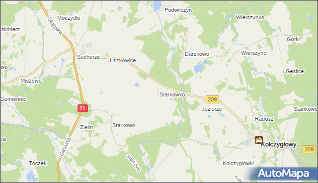 mapa Starkówko, Starkówko na mapie Targeo