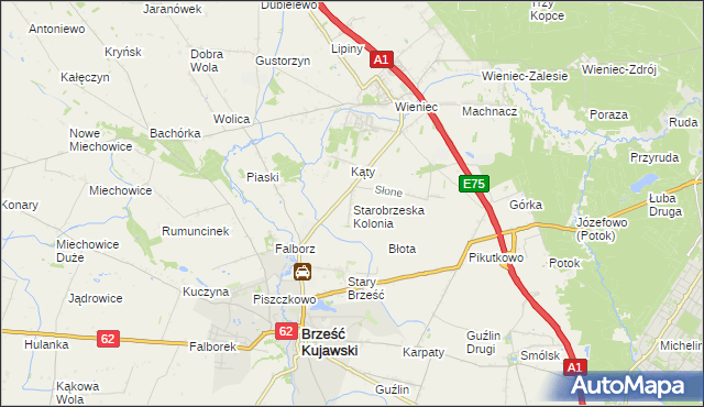 mapa Starobrzeska Kolonia, Starobrzeska Kolonia na mapie Targeo