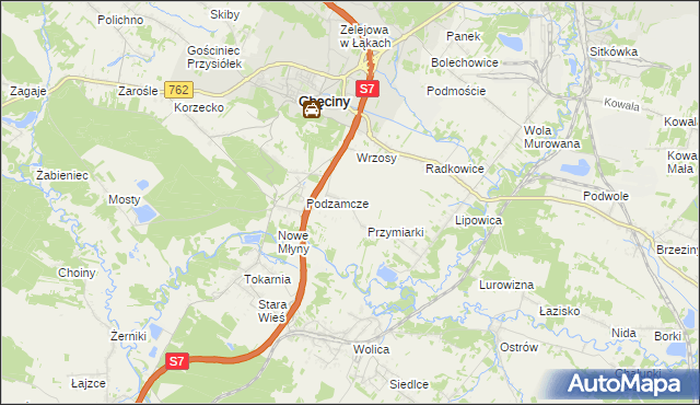 mapa Starochęciny, Starochęciny na mapie Targeo