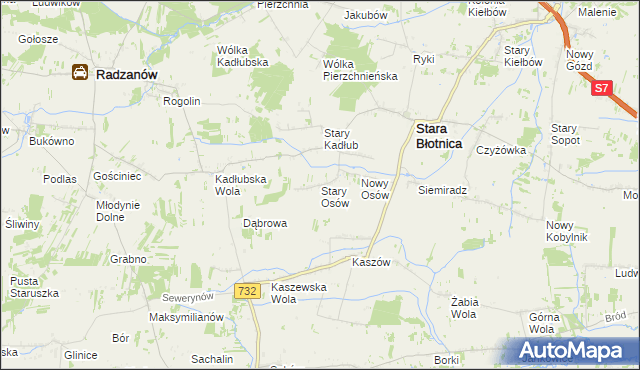 mapa Stary Osów, Stary Osów na mapie Targeo