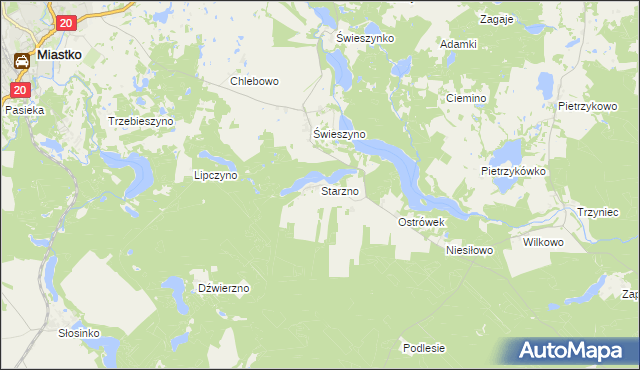 mapa Starzno, Starzno na mapie Targeo