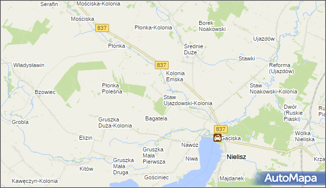 mapa Staw Ujazdowski-Kolonia, Staw Ujazdowski-Kolonia na mapie Targeo