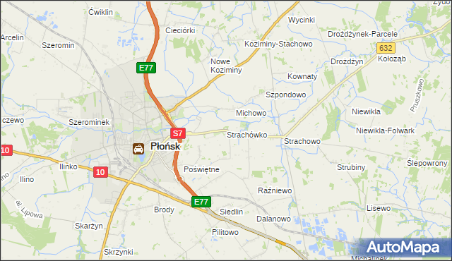 mapa Strachówko, Strachówko na mapie Targeo