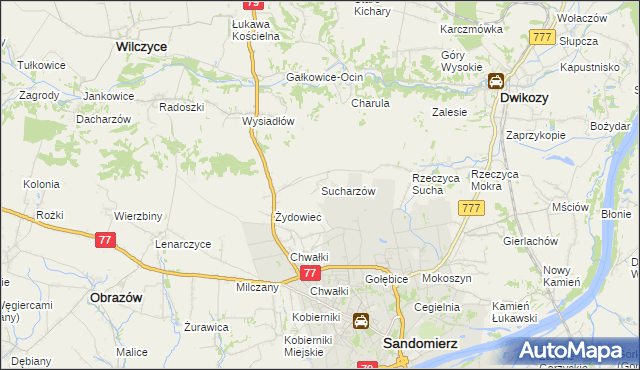 mapa Sucharzów, Sucharzów na mapie Targeo