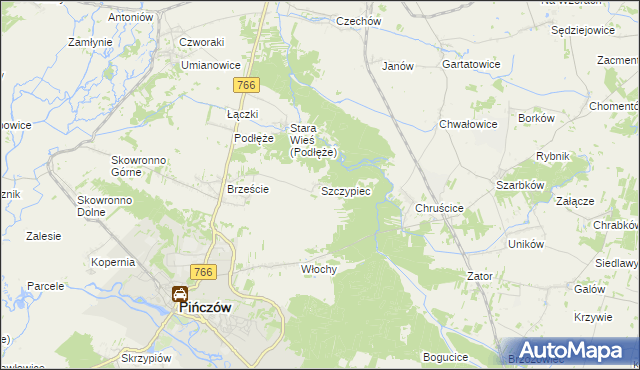 mapa Szczypiec, Szczypiec na mapie Targeo