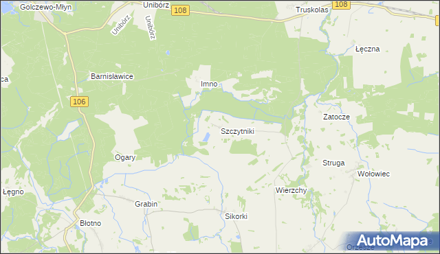 mapa Szczytniki gmina Nowogard, Szczytniki gmina Nowogard na mapie Targeo