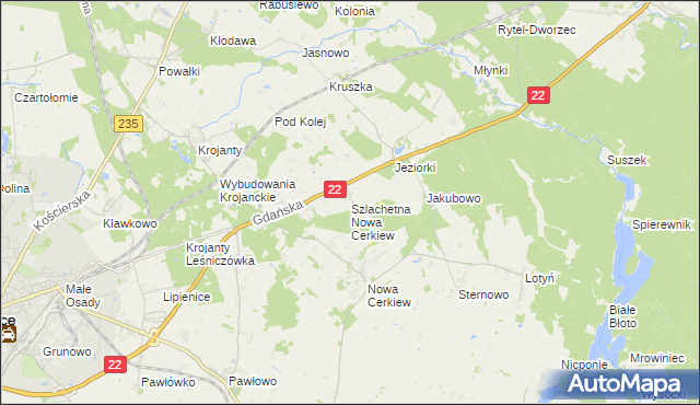 mapa Szlachetna Nowa Cerkiew, Szlachetna Nowa Cerkiew na mapie Targeo