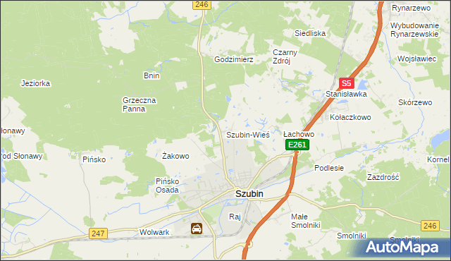 mapa Szubin-Wieś, Szubin-Wieś na mapie Targeo