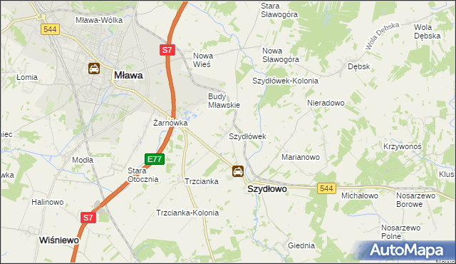 mapa Szydłówek gmina Szydłowo, Szydłówek gmina Szydłowo na mapie Targeo