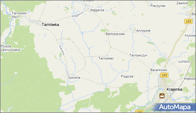 mapa Tarnowiec gmina Tarnówka, Tarnowiec gmina Tarnówka na mapie Targeo