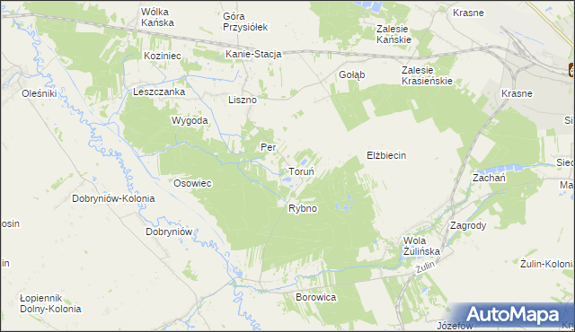 mapa Toruń gmina Rejowiec Fabryczny, Toruń gmina Rejowiec Fabryczny na mapie Targeo