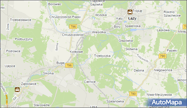 mapa Trzebyczka, Trzebyczka na mapie Targeo