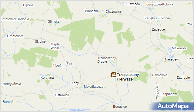 mapa Trzeszczany Drugie, Trzeszczany Drugie na mapie Targeo