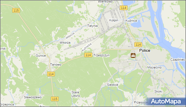 mapa Trzeszczyn, Trzeszczyn na mapie Targeo