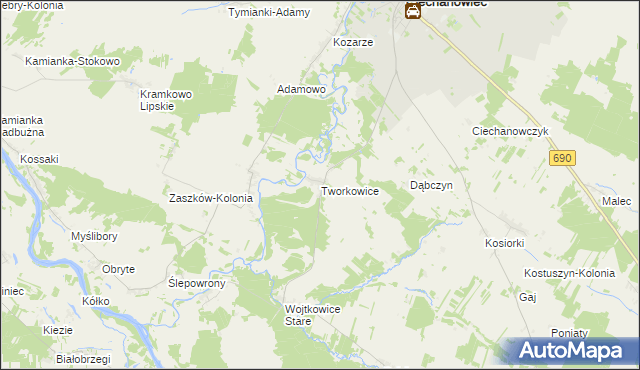 mapa Tworkowice, Tworkowice na mapie Targeo