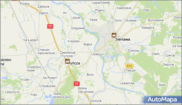 mapa Ubieszyn, Ubieszyn na mapie Targeo