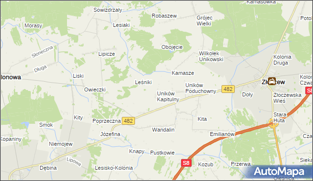 mapa Uników Kapitulny, Uników Kapitulny na mapie Targeo