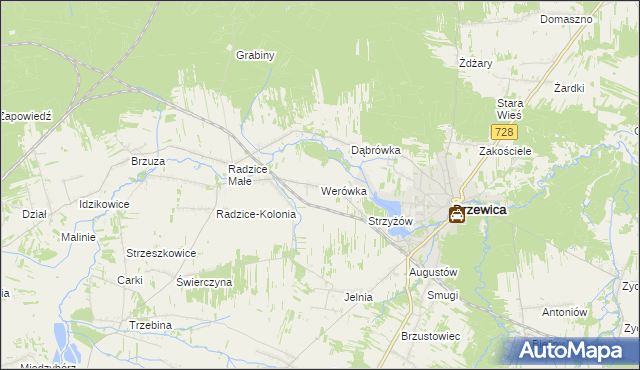 mapa Werówka, Werówka na mapie Targeo