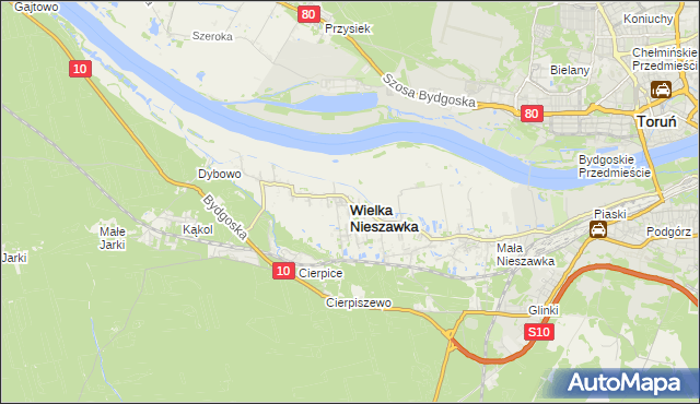 mapa Wielka Nieszawka, Wielka Nieszawka na mapie Targeo