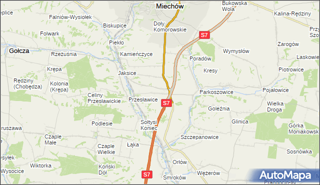 mapa Wielki Dół gmina Miechów, Wielki Dół gmina Miechów na mapie Targeo