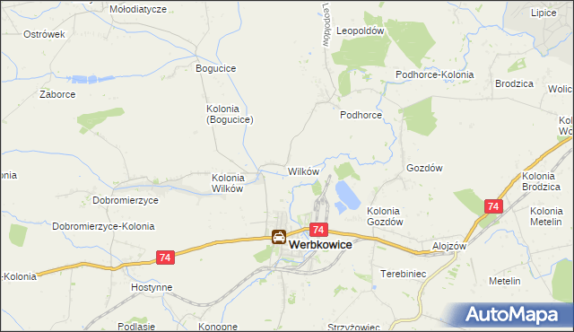 mapa Wilków gmina Werbkowice, Wilków gmina Werbkowice na mapie Targeo