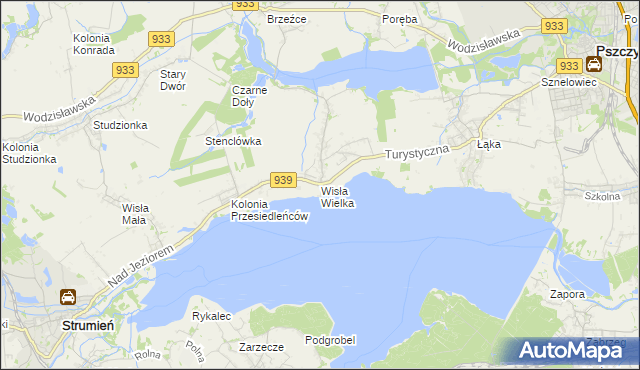 mapa Wisła Wielka, Wisła Wielka na mapie Targeo