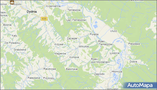 mapa Witryłów, Witryłów na mapie Targeo